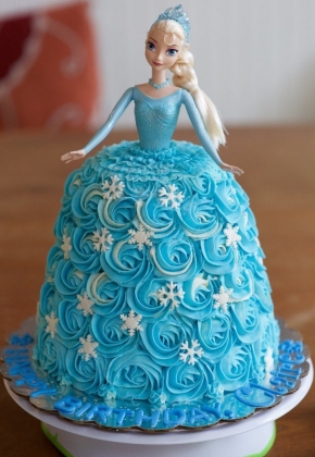 Рисованный торт Эльза 